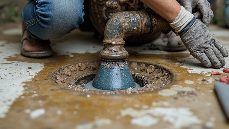 Drain cleaning service removing clogs and restoring proper drainage